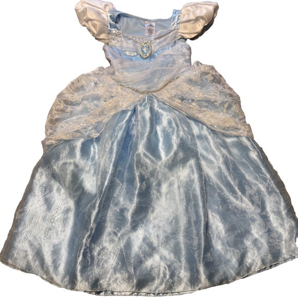 Disney Store Cinderella Princess Dress Girls Sz 5/6 Blue Costume Gown - Picture 1 of 12